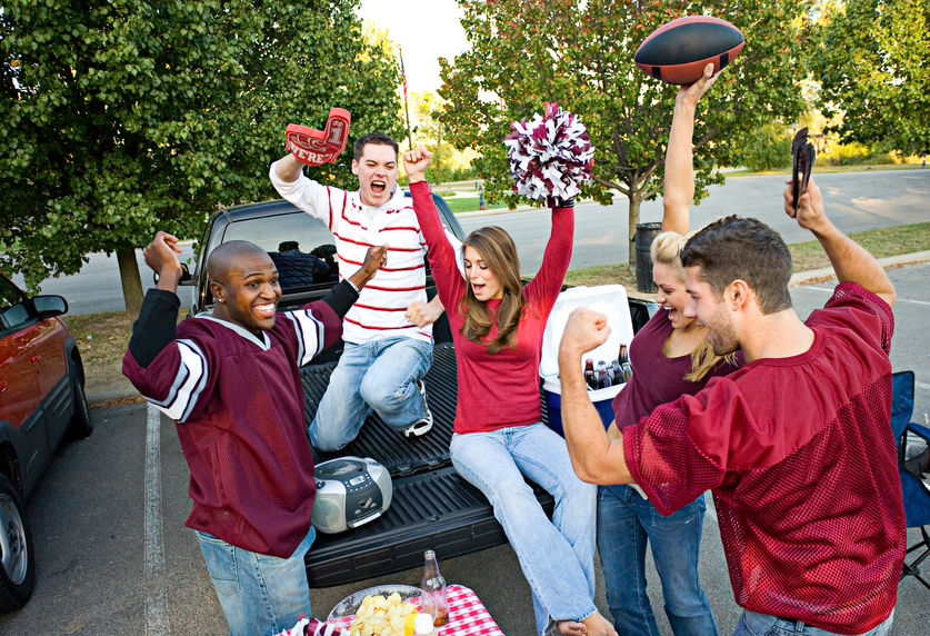 Friends tailgating before game